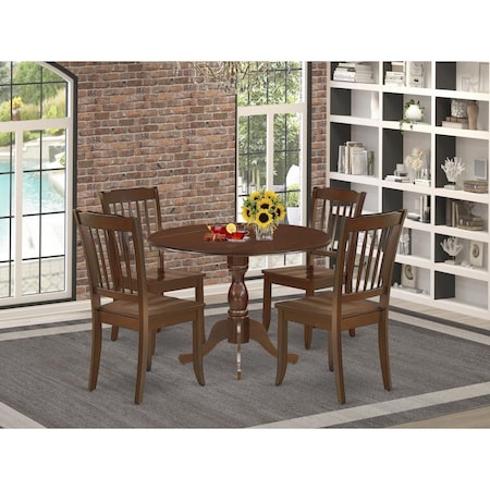 East West Furniture 5 Piece Dublin Dining Room Set - Mahogany DMDA5-MAH-W